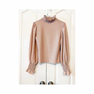 Venus Smoked Metallic Long Sleeves Top Size Small NWT